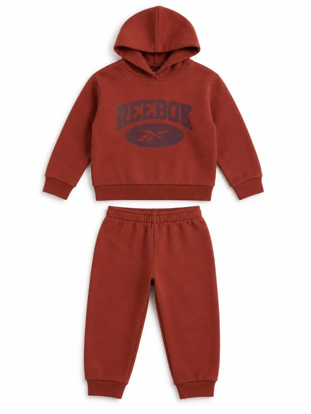 NWT Reebok Toddler Boys Jogger Set Size 2T Rust Red Hoodie Sweatpants
